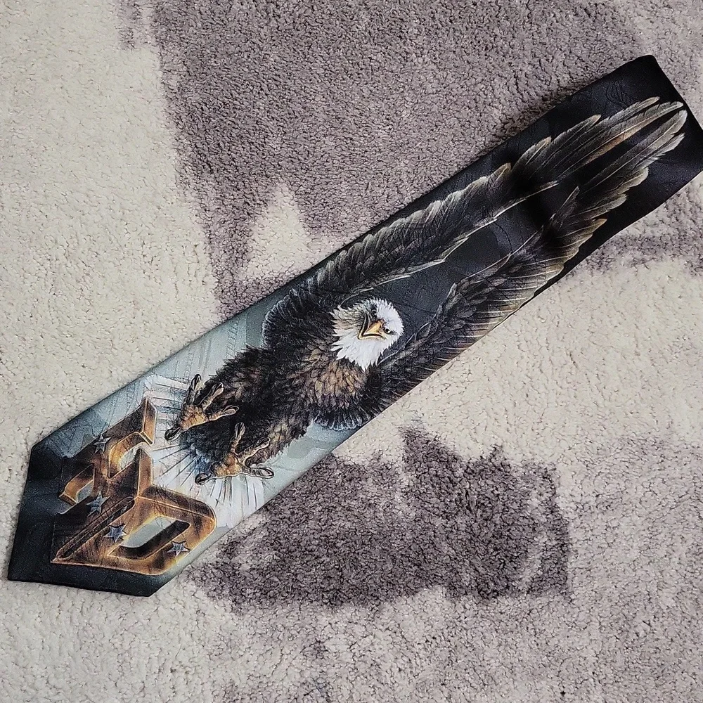 Vintage Harley Davidson Ralph Marlin Touchdown Eagle Neck Tie